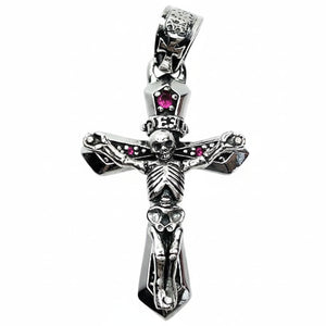 Skeleton Cross Sterling Silver Pendant, skeleton cross front