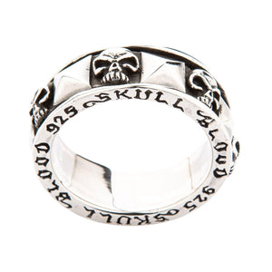 Anillo giratorio Skull Blood en plata de ley 925, abertura interior y borde SKULL BLOOD
