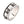 Anillo giratorio Skull Blood en plata de ley 925, vista inclinada a la izquierda de las calaveras y el borde grabado