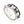 Anillo giratorio Skull Blood en plata de ley 925, vista inclinada a la derecha del relieve de calaveras y la banda de plata