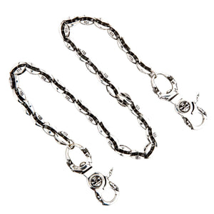 Cadena para cartera de plata de ley Skull Blossom, cadena completa