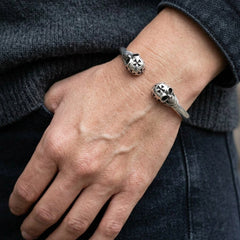 Skull Cross Sterling Silver Cuff Bracelet