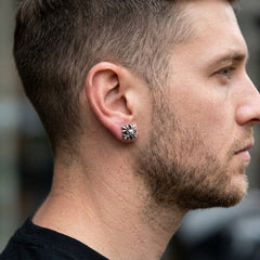 Skull Crossbones Sterling Silver Stud Earrings