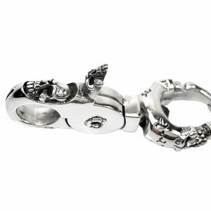 Skull Link Sterling Silver Keychain, clasp reverse