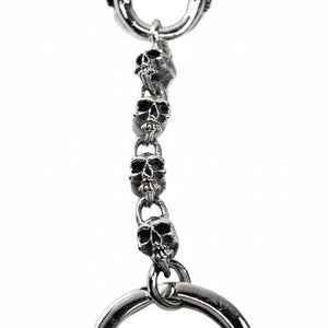 Skull Link Sterling Silver Keychain, skull link detail