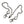 Skull-Link Sterling Silver Wallet Chain, dual clasps white background