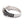 Anillo de plata de ley de calavera con ojo de diamante y volutas, vista en ángulo del hombro del anillo de calavera