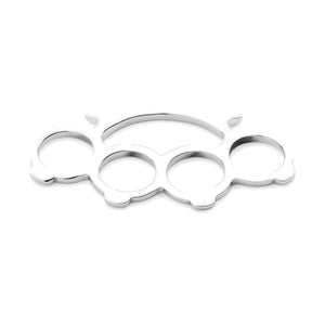Small Knuckle Duster Sterling Silver Pendant, opposite front