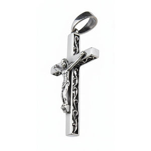 Kleiner Jesus-Kruzifix-Anhänger aus Sterlingsilber, Seitenprofil