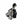 Clear CZ Tiger Head Sterling Silver Pendant shown in hollow reverse and bail view.
