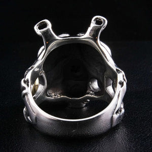Anillo de máscara de gas steampunk en plata de ley: interior del aro
