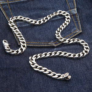 10 mm cuban link-halskjede i sterlingsølv, halskjededetalj
