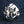Sterling Silver Fang Devil Clear CZ Ring — left three quarter view