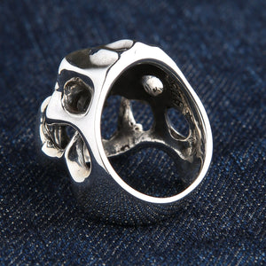 Sterling Silver Fang Devil Clear CZ Ring — opposite interior view