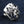 Sterling Silver Fang Devil Clear CZ Ring — right three quarter view