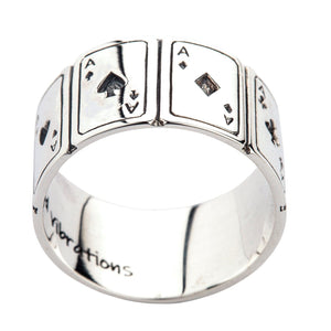 Sterling Silver Four Aces Poker Ring, product view 3