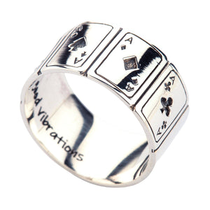 Sterling Silver Four Aces Poker Ring, product view 4