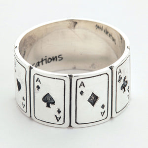 Sterling Silver Four Aces Poker Ring, product view 5