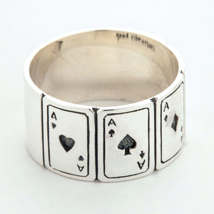 Sterling Silver Four Aces Poker Ring, product view 6