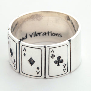 Sterling Silver Four Aces Poker Ring, product view 8
