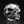 Sterling silver mafia skull ring with garnet and clear cz — front view