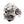 Sterling silver mafia skull ring with garnet and clear cz — garnet pipe detail
