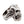 Sterling silver mafia skull ring with garnet and clear cz — rear band view