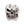 Sterling silver mafia skull ring with garnet and clear cz — three quarter view