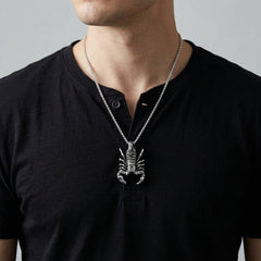 Large 3D Scorpion Sterling Silver Pendant