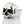 Sterling silver skull ring with a polished dome, dark eye sockets and defined upper teeth, front angled view.