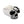 Opposite angled view of the silver skull ring showing its brow, dark eye sockets and cheekbones.
