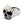 Side profile of the silver skull ring showing the smooth dome and broad polished shoulder.