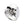 Sterling Silver Skull Ring with Clear CZ Eye, product view 3