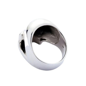 Sterling Silver Skull Ring with Clear CZ Eye, product view 7