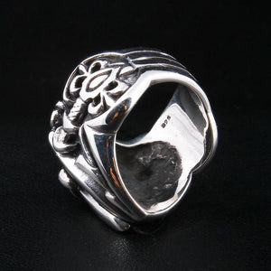 Sword and Shield Sterling Silver Ring, inner shank detail