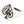 Number 13 Spade Sterling Silver Signet Ring. Raised digits oblique.