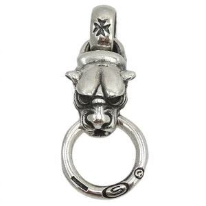 Tiger Head Ring Sterling Silver Pendant, tiger overhead