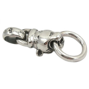 Tiger Head Ring Sterling Silver Pendant, tiger ring back