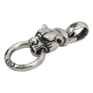 Tiger Head Ring Sterling Silver Pendant, tiger ring diagonal