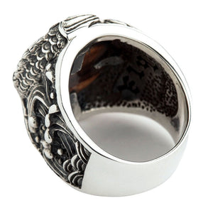 Tiger’s Eye Koi Sterling Silver Ring. Inner band rear.