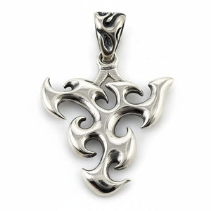 Tribal Blade Guitar Pick Holder in Sterling Silver, empty tribal holder