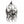 Tribal Blade Skull Sterling Silver Pendant, skull blades left angle