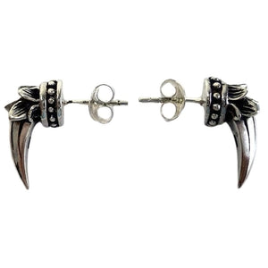 Tribal Claw Sterling Silver Stud Earrings, claw posts and backs