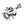 Pendentif loup dragon tribal en argent sterling, vue oblique gauche des ajours tribaux
