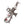 Red CZ Tribal Gothic Cross Sterling Silver Pendant, pendant alternate