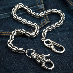 Tribal Blossom sterling zilveren portemonneeketting, opgerolde ketting