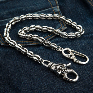 Tribal Blossom sterling zilveren portemonneeketting, volledige ketting