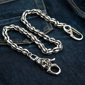 Tribal Blossom sterling zilveren portemonneeketting, volledige lengte