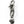 Clear-Eye Tribal Skull Sterling Silver Keychain, front close view