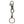 Clear-Eye Tribal Skull Sterling Silver Keychain, full front